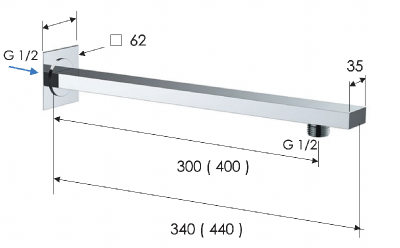 Кронштейн для верхнего душа 30 см Remer 348Q30 фото в интернет-магазине Русалия