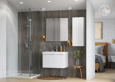 Тумба под раковину AQUATON Асти 70 белый глянец, белый матовый 1A263001AX2B0 фото в интернет-магазине Русалия