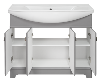 Тумба Лувр 105 (серый) с раковиной Kirovit Стиль 105 Misty фото в интернет-магазине Русалия