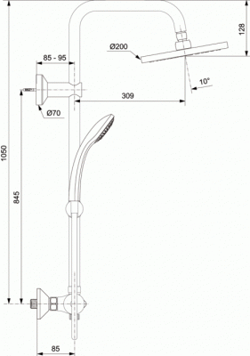 Душевая система IdealRain Eco A6037AA Ideal Standard фото в интернет-магазине Русалия