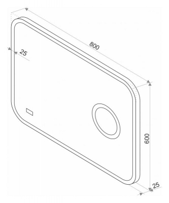 Зеркало Стайл B 135 800x600 (увеличительное зеркало, часы) ЗЛП429 Misty фото в интернет-магазине Русалия