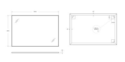 Зеркало в алюминиевой раме SPC-AL-1200-800, 1200x20x800 BelBagno фото в интернет-магазине Русалия