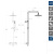Душевая термостатическая система наружнего монтажа с телескопическим тропическим душем и душевым комплектом из ABS-пластика  DRAKO 335402RPK225 Ramon Soler фото в интернет-магазине Русалия