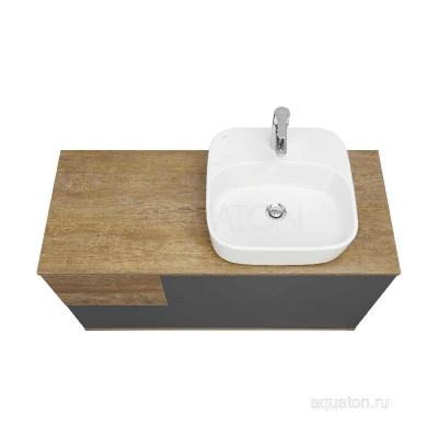 Тумба под раковину AQUATON Терра 105 дуб кантри, антрацит 1A246901TEKA0 фото в интернет-магазине Русалия