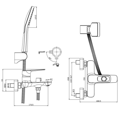Смеситель  для ванны Rossinka (RS46-30) фото в интернет-магазине Русалия