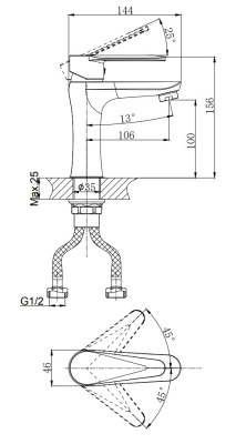 Смеситель для умывальника RUSH Denis (DN0335-11) фото в интернет-магазине Русалия