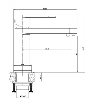 Смеситель для раковины ELIO A63044 Cersanit фото в интернет-магазине Русалия