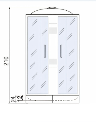 Душевая кабина NARA 80/24 MT 80*80*210 10000003044 River фото в интернет-магазине Русалия