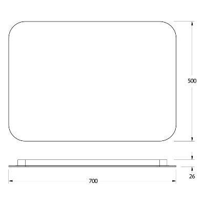 Зеркало  с LED-подсветкой настенное OPTI DEFESTO 70x50 см, DF 2804SH фото в интернет-магазине Русалия