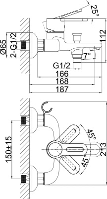 Комплект смесителей DK DA1350001SET (DA1352101,DA1353201) фото в интернет-магазине Русалия