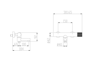 Смеситель для ванны с душем OLIVE'S MANSA черный (36201MNB) фото в интернет-магазине Русалия