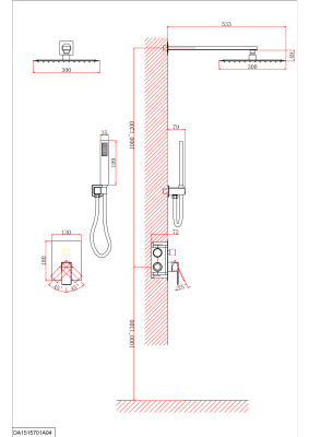 Душевая система D&K встраиваемая Bayern.Liszt (DA1515701A04) фото в интернет-магазине Русалия