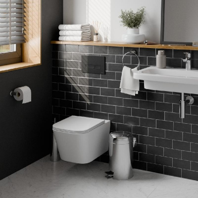 ESTI-R Клавиша смыва 246 х 165 мм, черный матовый, пластик IBERICA BLANCA фото в интернет-магазине Русалия