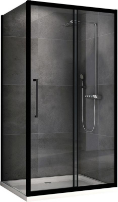 Душевой уголок ABBER Schwarzer Diamant AG30160BH-S50B 50х160 прямоугольный, профиль черный, прозрачное стекло фото в интернет-магазине Русалия