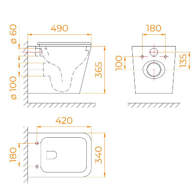 Унитаз подвесной RGW SW-45 фото в интернет-магазине Русалия