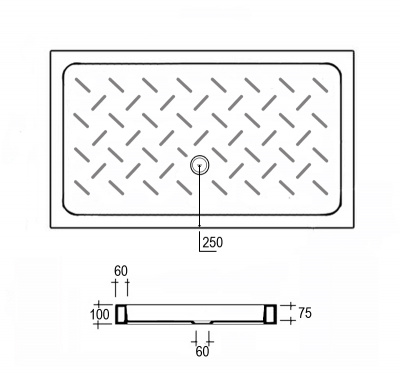 Душевой поддон керамический прямоугольный 80х140 CR-148 RGW фото в интернет-магазине Русалия
