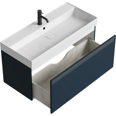 Подвесная тумба 100  Pure серый PUR0110GRM + умывальник  Вилис 1000 4610119205164 Aqwella фото в интернет-магазине Русалия