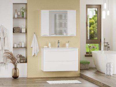 Тумба Атлантик 100 подвесная с раковиной Misty Атлантик 100 Misty фото в интернет-магазине Русалия