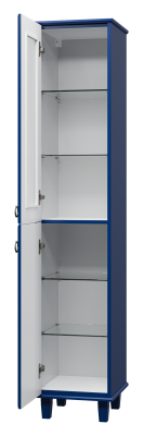 Шкаф - пенал Версаль 35 левый (синий) П-Вер05035-111ВСЛ Misty фото в интернет-магазине Русалия