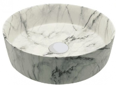 Раковина накладная круглая AZ3134ST МАТОВАЯ под мрамор Azario фото в интернет-магазине Русалия