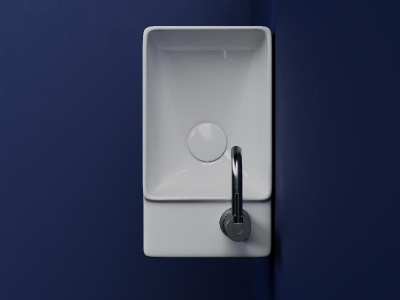 Умывальник подвесной прямоугольный (чаша слева, отверстие под смеситель справа) Element 395*220*125мм CN5045 Ceramica Nova фото в интернет-магазине Русалия