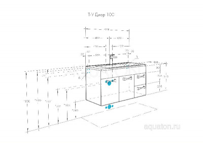 Тумба под раковину AQUATON Диор 100 белый 1A167701DR010 фото в интернет-магазине Русалия