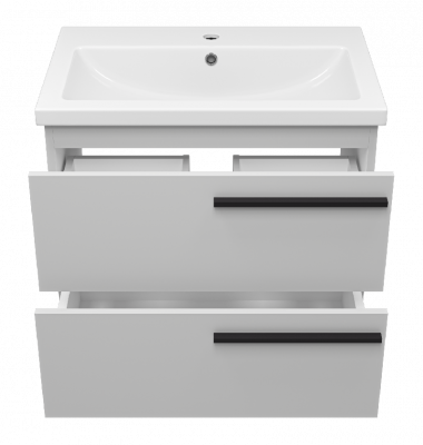 Тумба Ненси 70 подвесная (серая) с раковиной Cersanit Como 70 Misty фото в интернет-магазине Русалия