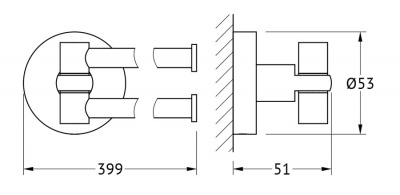 Держатель полотенец поворотный двойной 40 HAR 023 Harmonie Artwelle фото в интернет-магазине Русалия