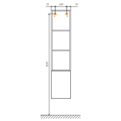 COMFORTY. Шкаф-колонна "Мальме-35" дуб дымчатый фото в интернет-магазине Русалия