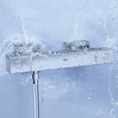 Термостат с душевым гарнитуром Grohtherm Cube 34495000 Grohe фото в интернет-магазине Русалия