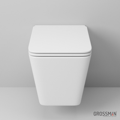 Унитаз подвесной безободковый с сиденьем микролифт GR-4414S Grossman фото в интернет-магазине Русалия