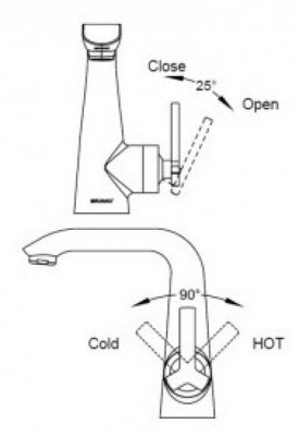 Смеситель для умывальника Waterfall F173107C Bravat фото в интернет-магазине Русалия