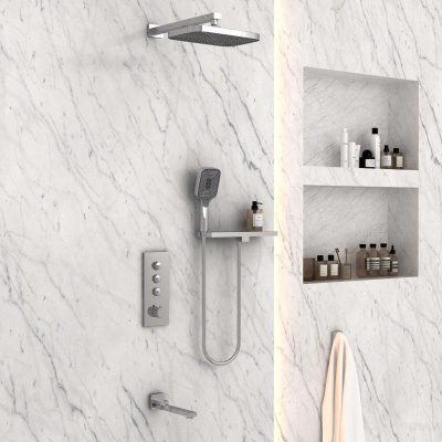 Душевой комплект VSFW-431T1RCH встраиваемый, термостатический, 3 режима, хром Vincea фото в интернет-магазине Русалия