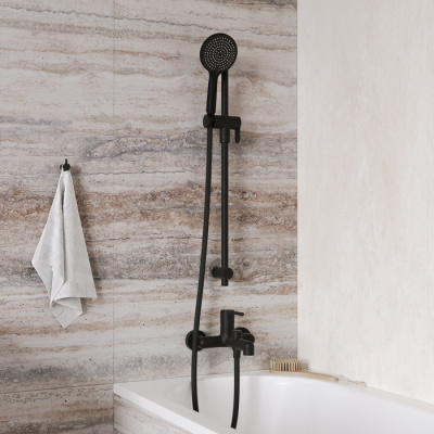 Смеситель для ванны, черный матовый, Aiger, IDDIS (AIGBL00i02WA) фото в интернет-магазине Русалия