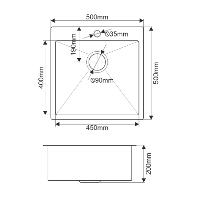 Кухонная мойка R5050H ProfLine 3,0/220 САТИН врезная прямоугольная Melana фото в интернет-магазине Русалия