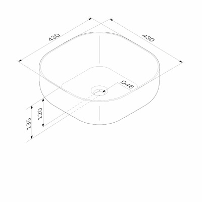 M8FWCC30430WG Func Раковина накладная, квадрат, 43 см, цвет белый глянец Am.Pm фото в интернет-магазине Русалия