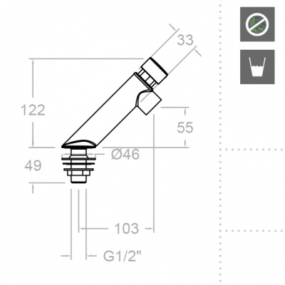 Кран нажимной порционный SOLESTOP 745803 Ramon Soler фото в интернет-магазине Русалия
