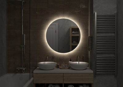 Зеркало с подсветкой Ajour d800 бесконтактный овальный сенсор, открытая подсветка ЗЛП105 Continent фото в интернет-магазине Русалия