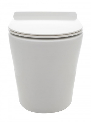 AQM3001 Унитаз напольный приставной сиденьем SoftClose, технология смыва Rimless. 580x370x430 AQUAme фото в интернет-магазине Русалия