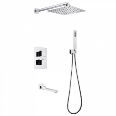 Душевая система ABBER Daheim AF8250 скрытого монтажа с изливом, термостат, хром фото в интернет-магазине Русалия