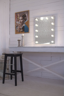 Зеркало с подсветкой Гримерное Бриджит 600х800 (12 ламп) ЗГП03 Continent фото в интернет-магазине Русалия