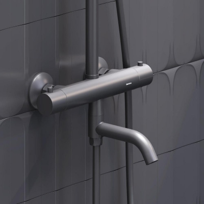 977810300 Jupiter душевая система со смесителем ТМС, ванна/душ, чёрный фото в интернет-магазине Русалия