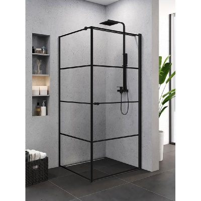 Душевое ограждение NEW TRENDY SUPERIA BLACK 90x90x195 P K-0604 фото в интернет-магазине Русалия