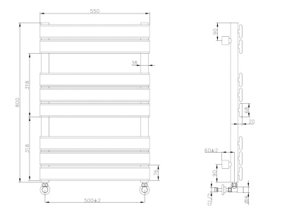 Полотенцесушитель водяной VENTURO BLACK 720-B Boheme фото в интернет-магазине Русалия