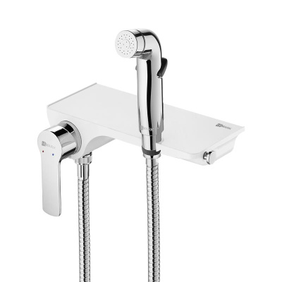 Смеситель с гигиеническим душем, настенный Lemark Solo (LM7168CW) фото в интернет-магазине Русалия