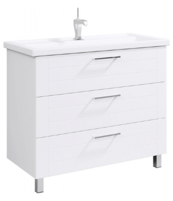 Напольная тумба 100 Manchester белый MAN01103 + умывальник Фостер 1000 4640021065204 Aqwella фото в интернет-магазине Русалия