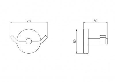 Крючок двойной AQUATEK, матовый черный AQ4602MB БЕТТА фото в интернет-магазине Русалия