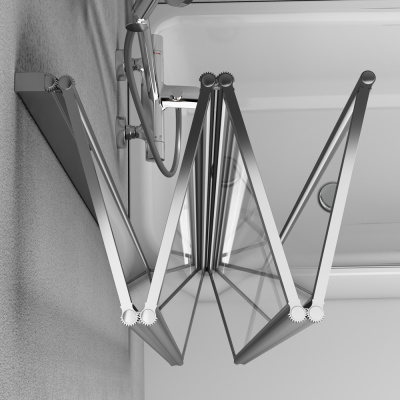 W80BS-100-140CT Like Шторка на борт ванны 100х140, поворотно-складная, хром, стекло прозрачное Am.Pm фото в интернет-магазине Русалия