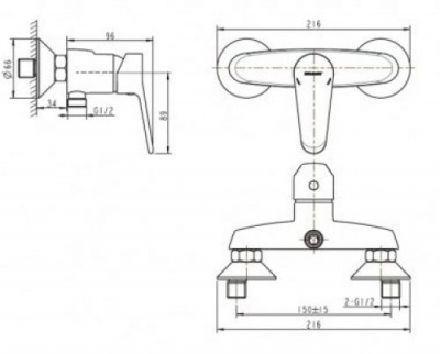 Смеситель для душа Eco F9111147C-01 Bravat фото в интернет-магазине Русалия