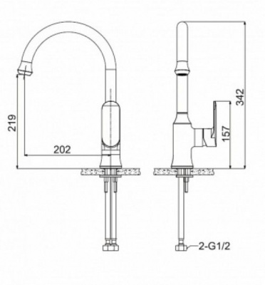 Смеситель для кухни Opal F7125183CP Bravat фото в интернет-магазине Русалия
